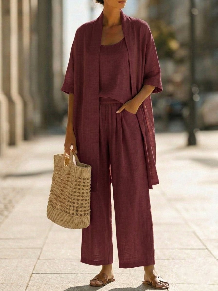 ISLA | Set with relaxed wide-leg pants - Liora Melbourne