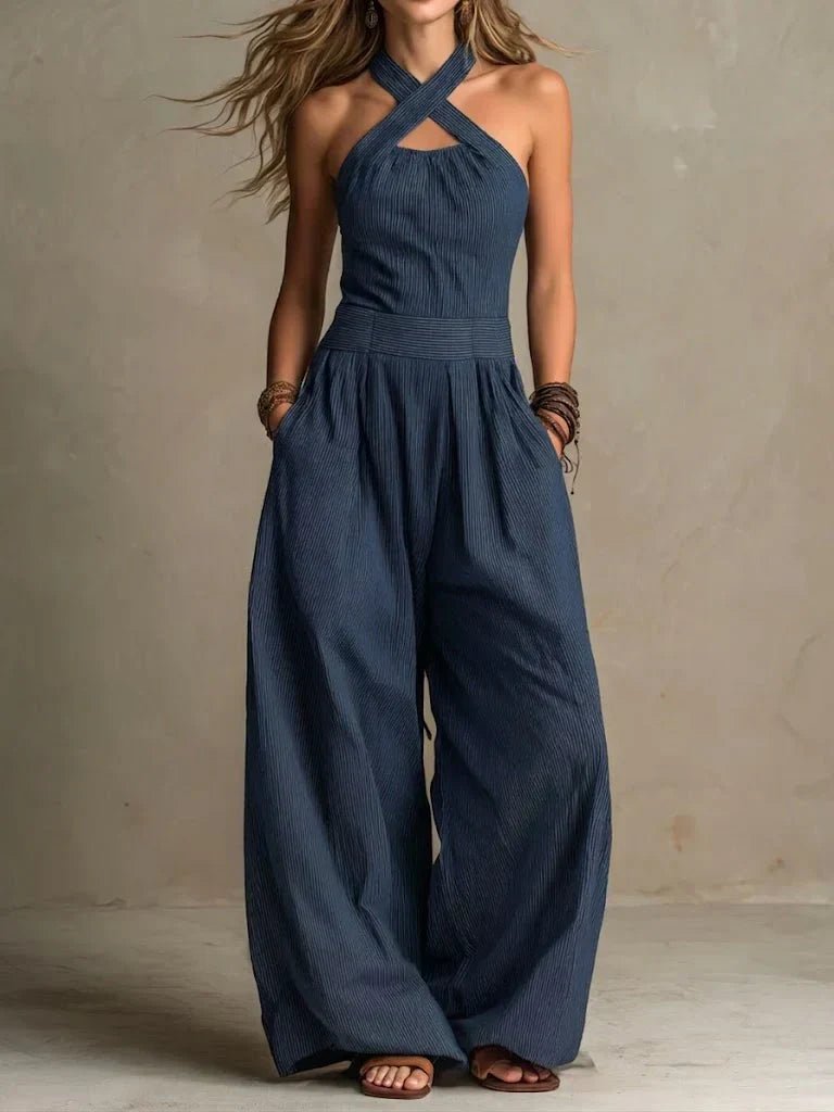 BIANCA | Jumpsuit with crossover neckline - Liora Melbourne