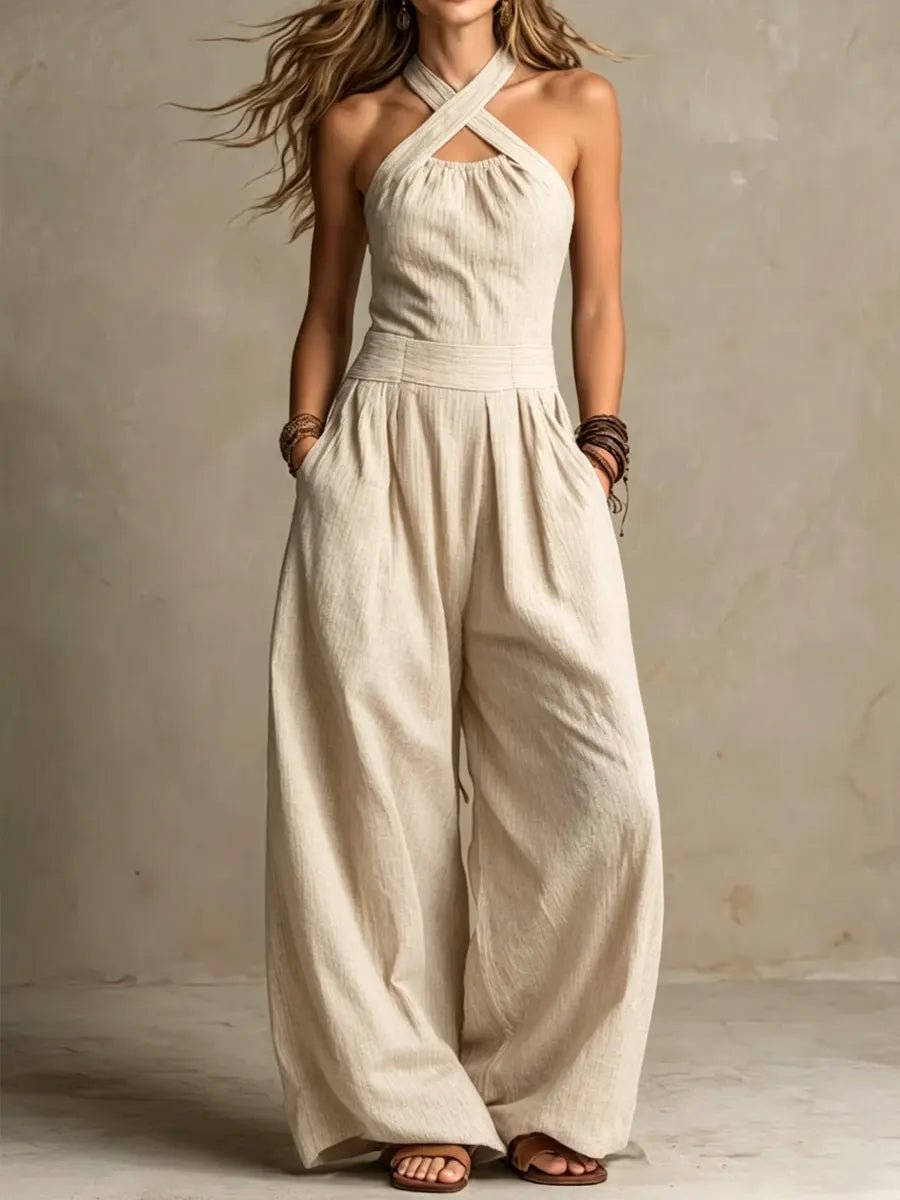BIANCA | Jumpsuit with crossover neckline - Liora Melbourne