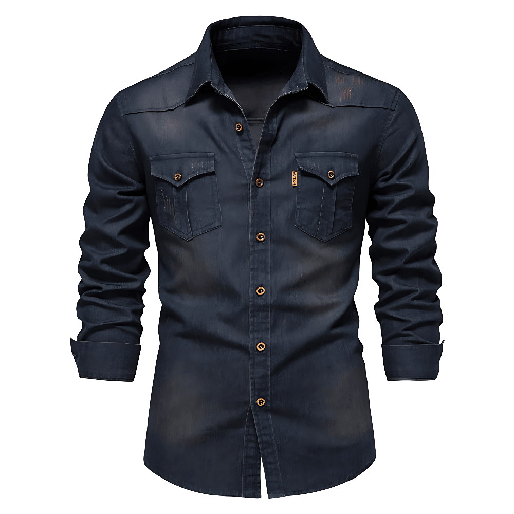 COOPER | Denim jacket with wooden buttons - Liora Melbourne