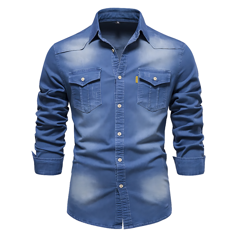 COOPER | Denim jacket with wooden buttons - Liora Melbourne