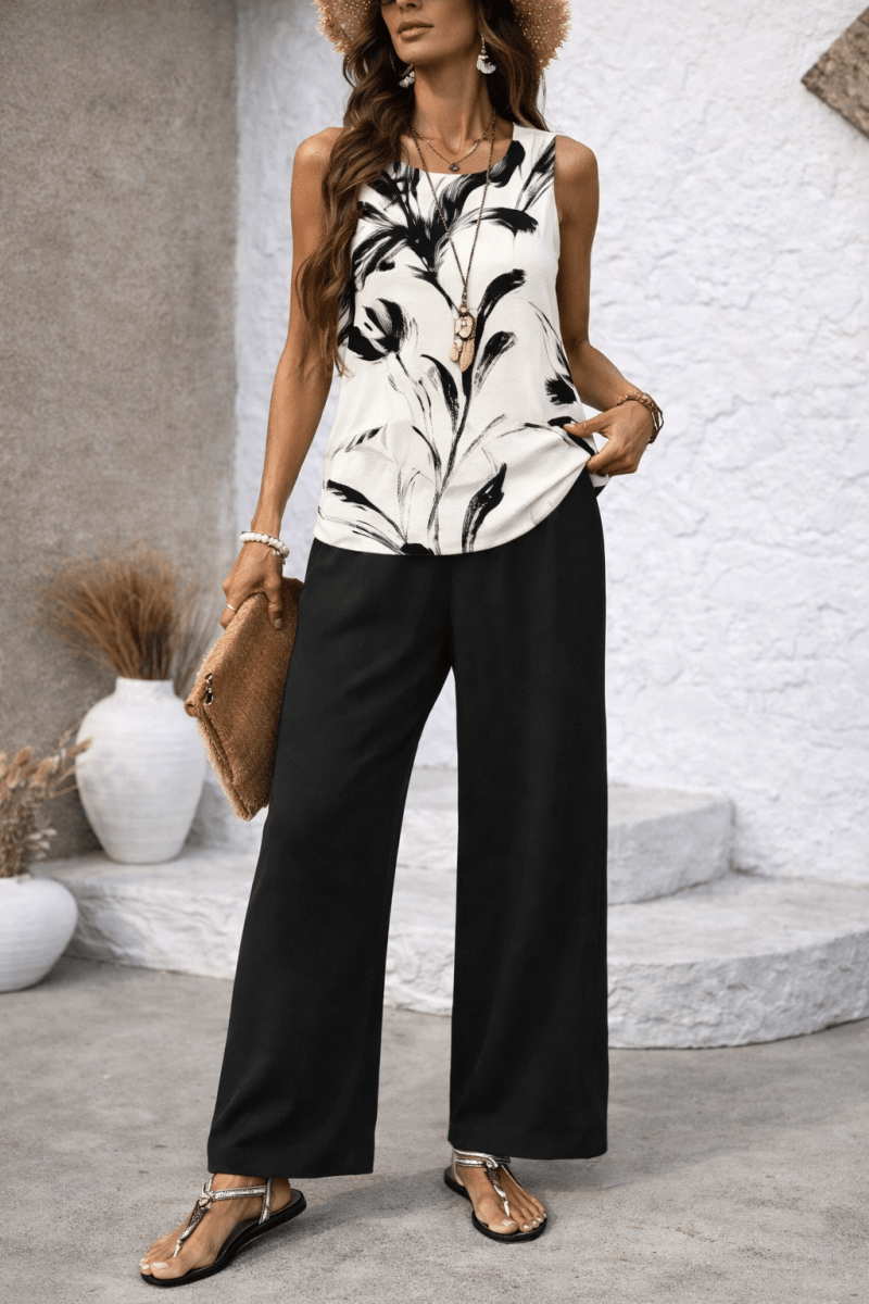 MAZIE | Set with wide-leg trousers - Liora Melbourne