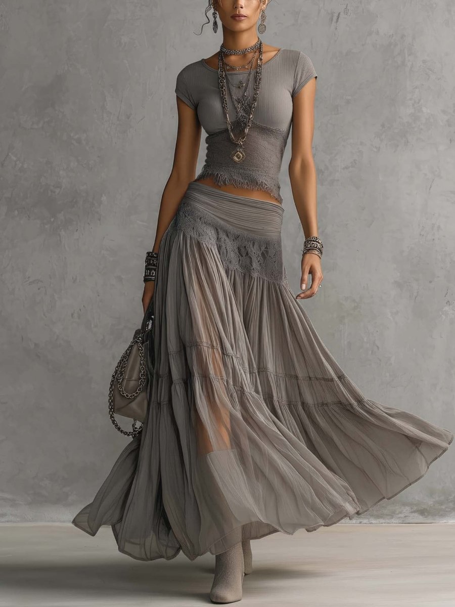 CATERINA | Co-ord set with pleated skirt - Liora Melbourne