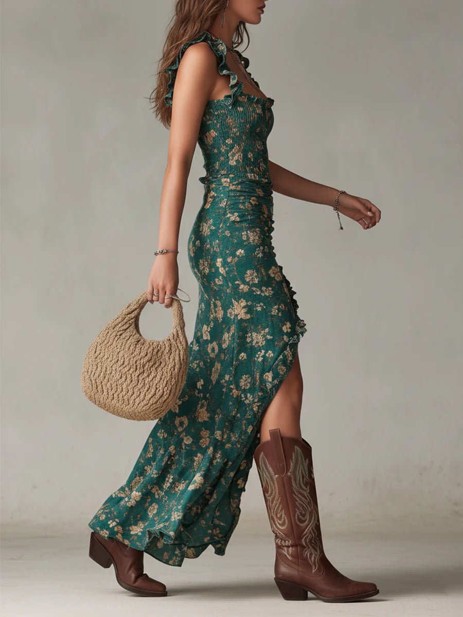 BIANCA | Midi dress with floral print - Liora Melbourne