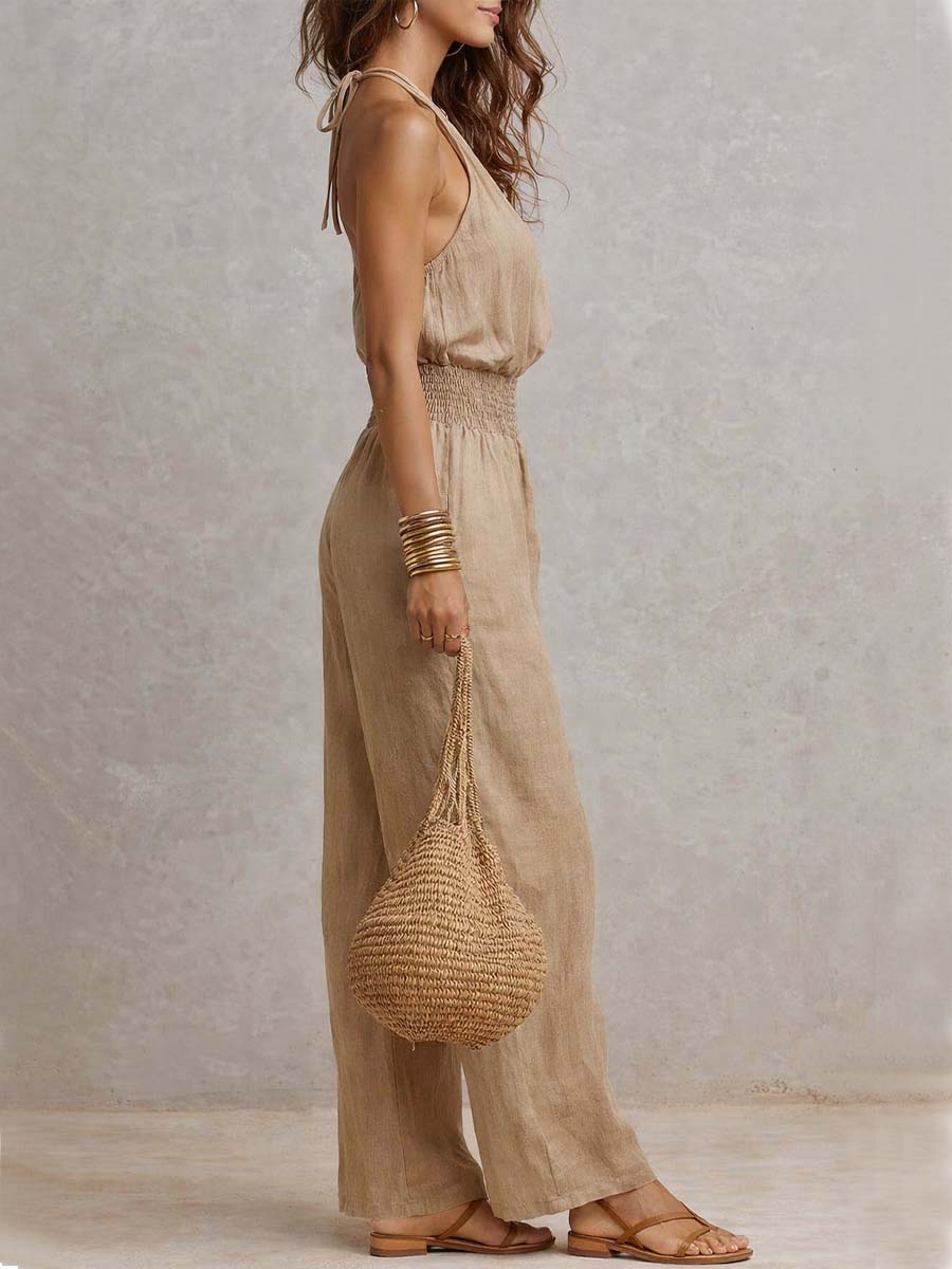LORAINE | Jumpsuit with halter neckline - Liora Melbourne