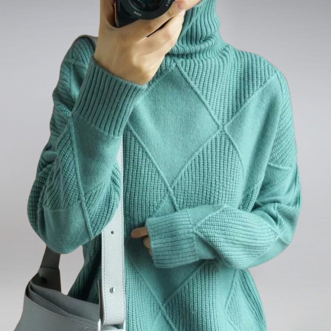 HOLLY | Polo neck jumper with ribbed collar - Liora Melbourne