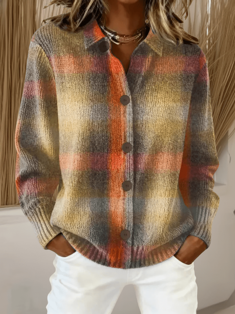 RHODA | Cardigan with check pattern - Liora Melbourne