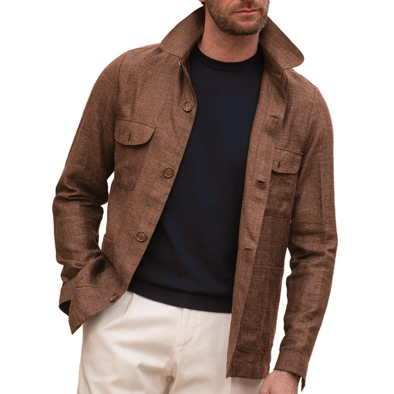 SOREN | Linen jacket with lapel collar - Liora Melbourne