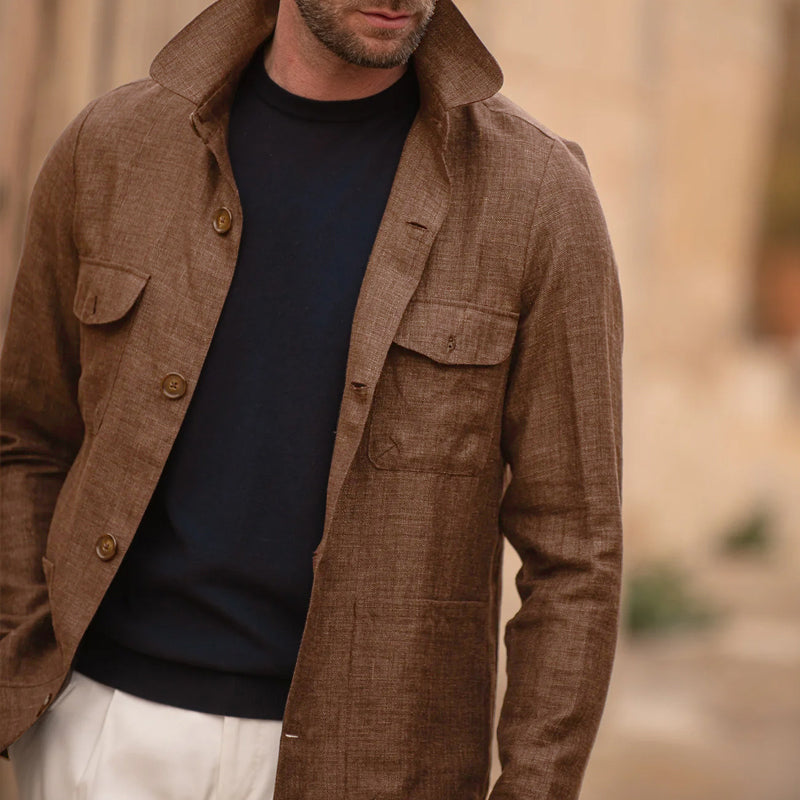 SOREN | Linen jacket with lapel collar - Liora Melbourne