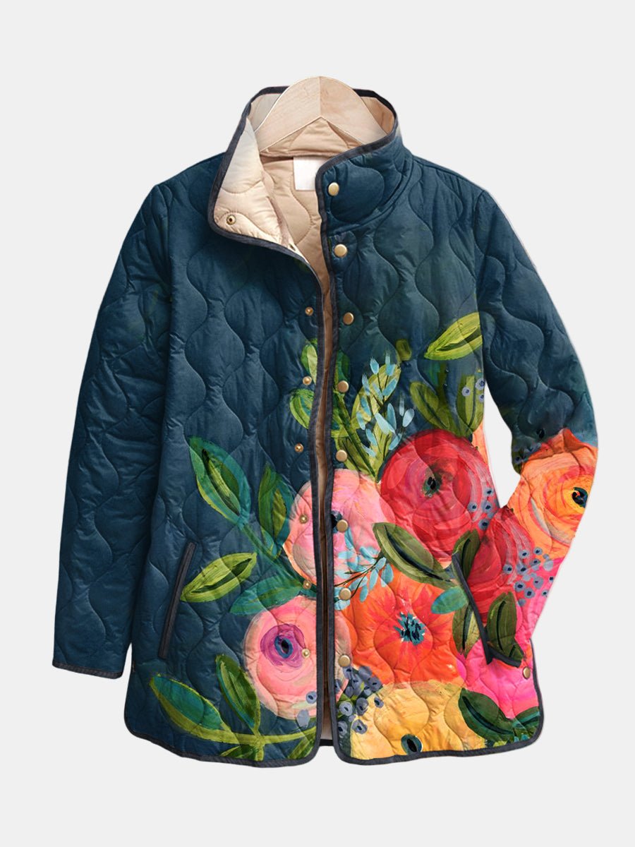 AMAYA | Quilted jacket with floral print - Liora Melbourne
