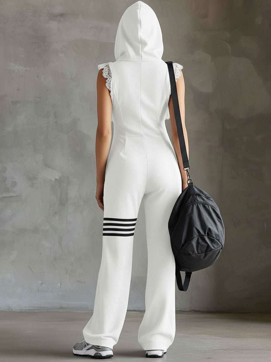 ELEANOR | Sleeveless jumpsuit with retro stripe - Liora Melbourne