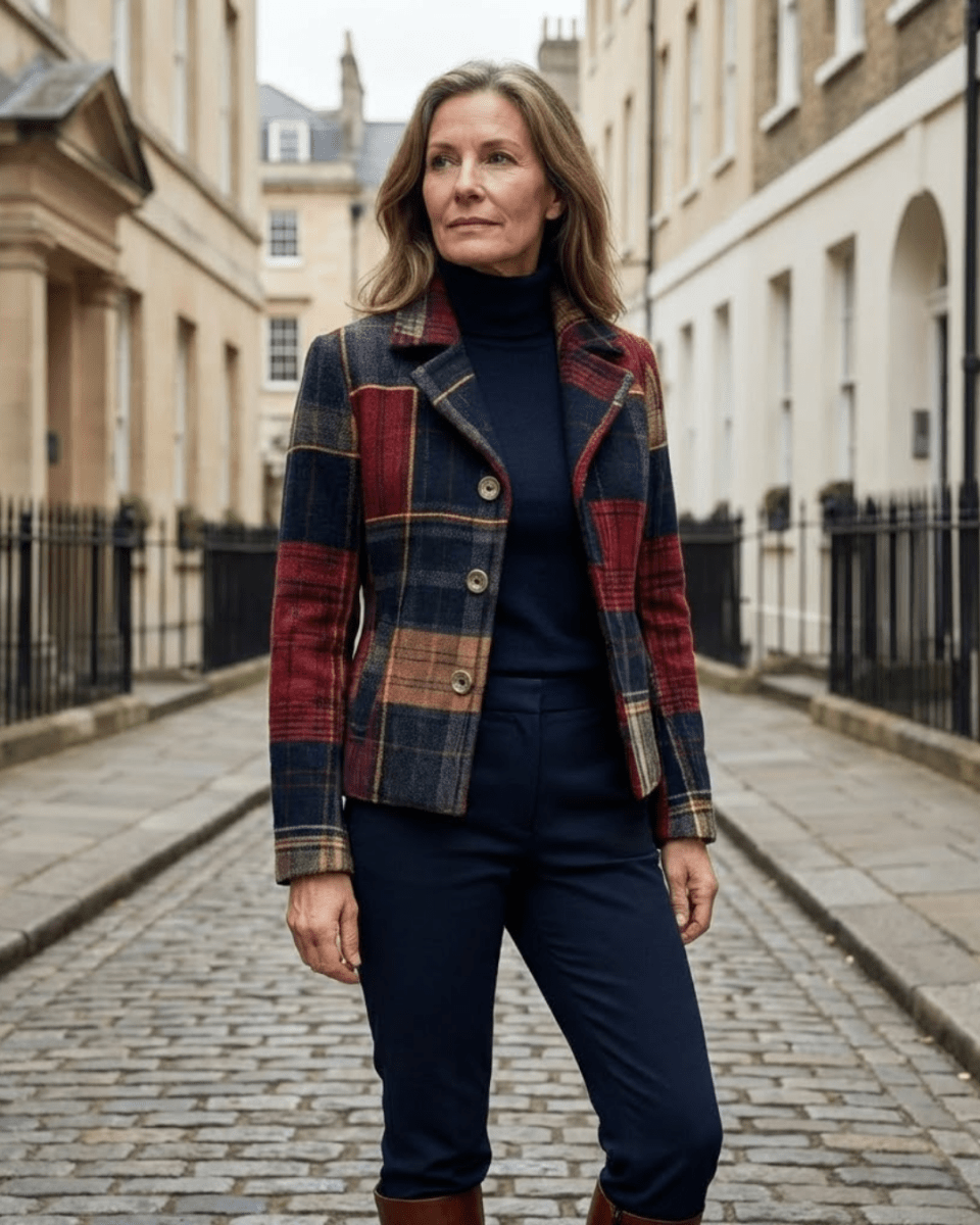 RUBY | Jacket with plaid pattern - Liora Melbourne