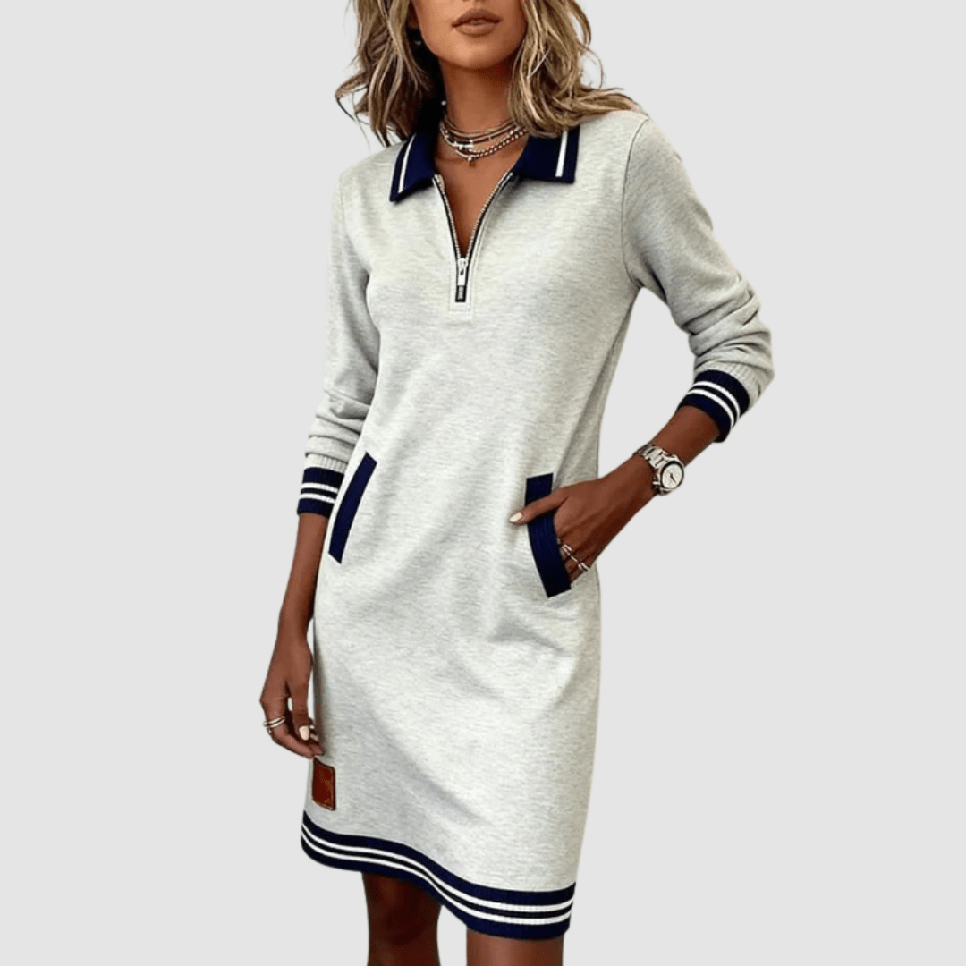 LYSSA | Zip-neck midi dress - Liora Melbourne