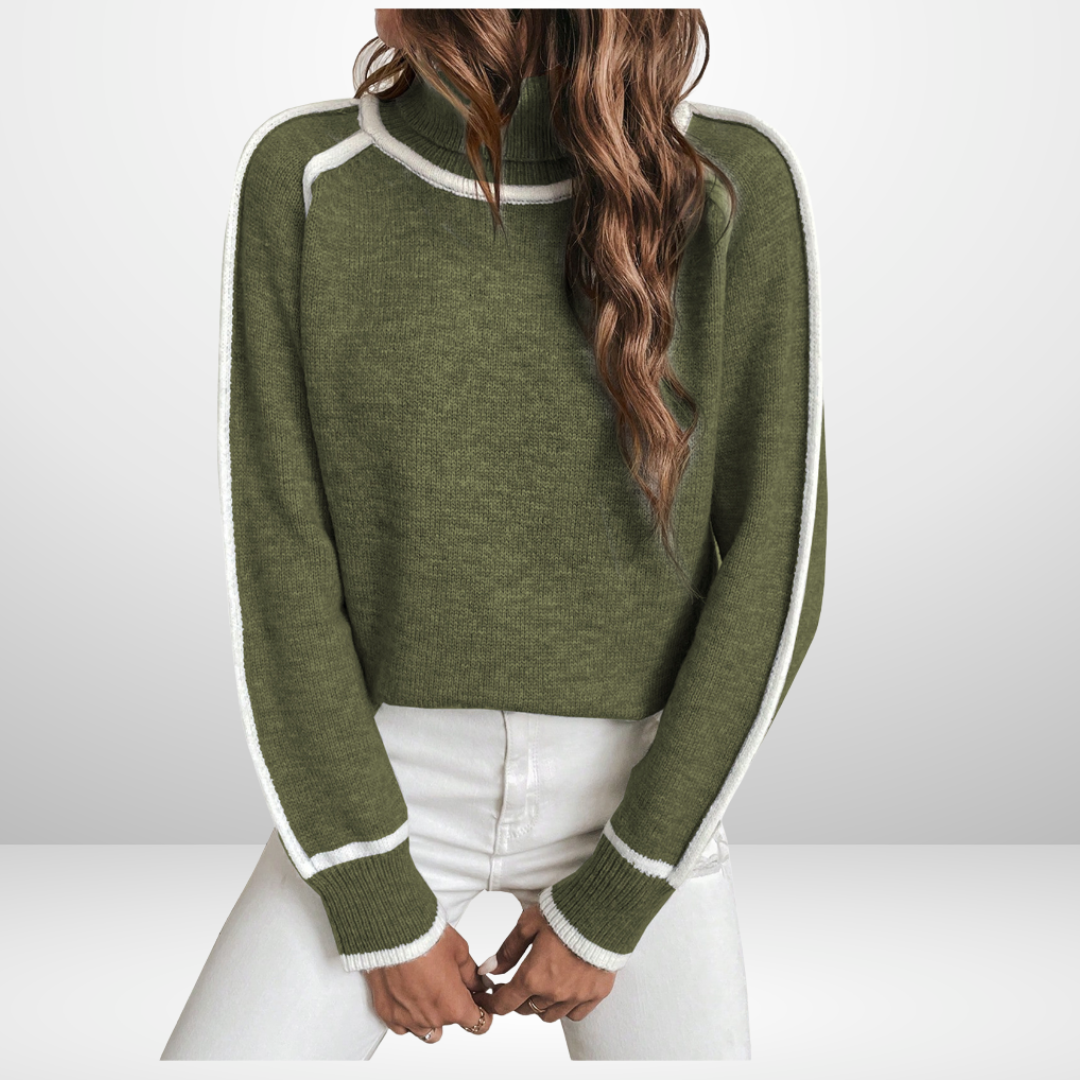 FREYA | Polo-neck jumper with ribbed finish - Liora Melbourne