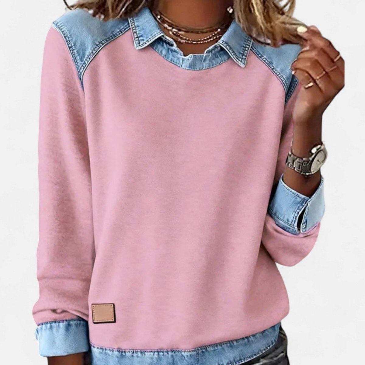 FREYA | Long-sleeve jumper with collar - Liora Melbourne