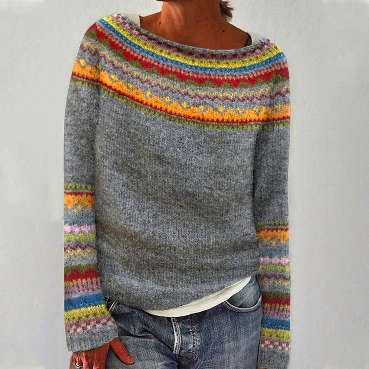 IVY | Icelandic knit jumper with patterned yoke - Liora Melbourne