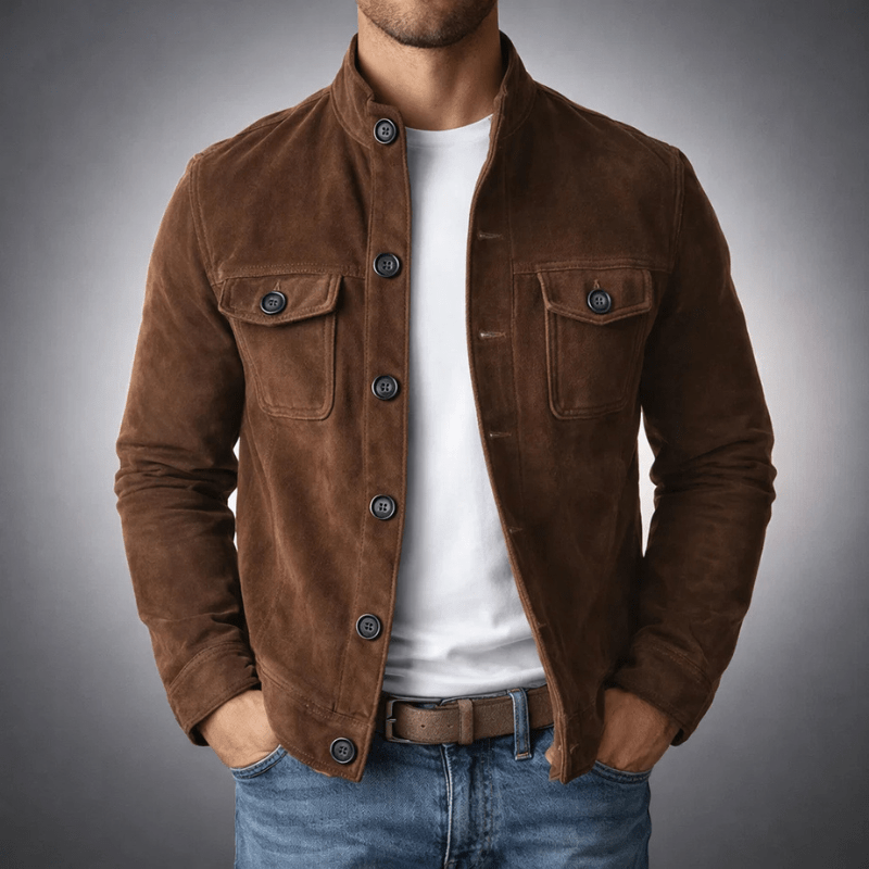 OLIVER | Suede jacket with chest pockets