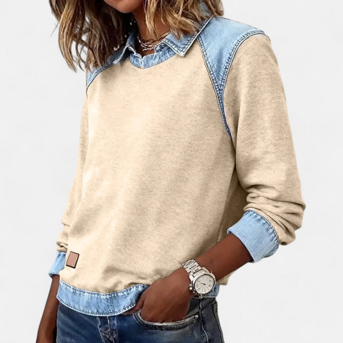 FREYA | Long-sleeve jumper with collar - Liora Melbourne