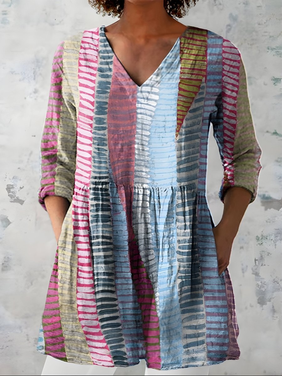 MARGO | Long blouse with V-neck - Liora Melbourne