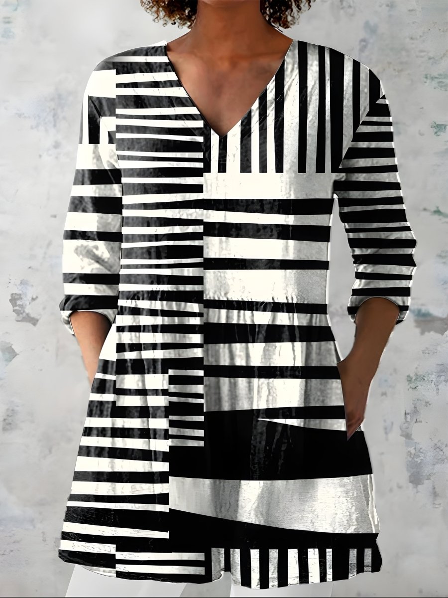 SIENNA | Long blouse with V-neck - Liora Melbourne