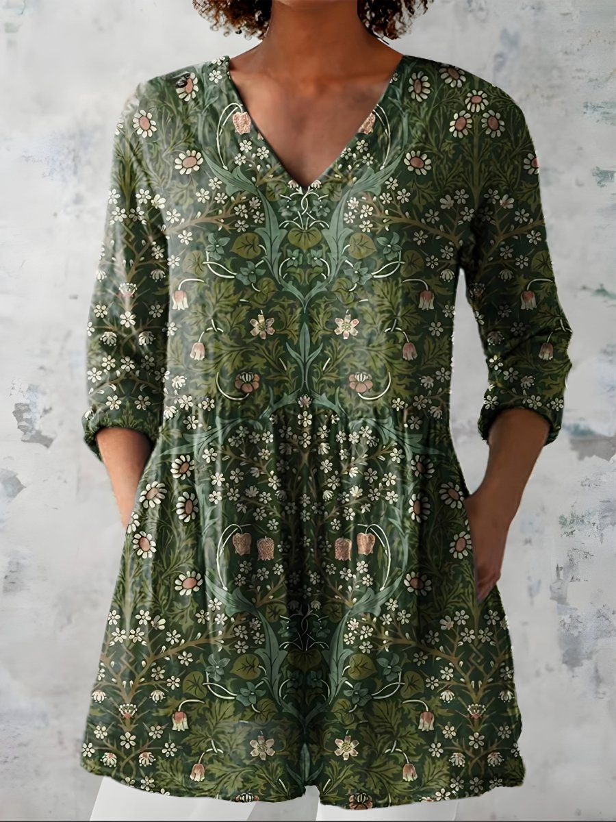 CECELIA | Long blouse with V-neck - Liora Melbourne