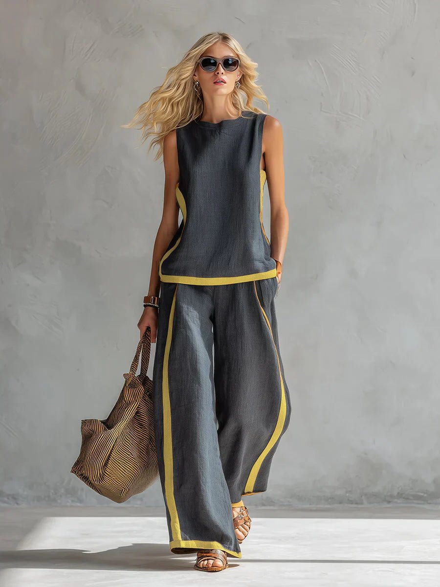 LEILA | Set with wide-leg pants - Liora Melbourne