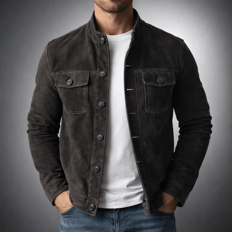 OLIVER | Suede jacket with chest pockets
