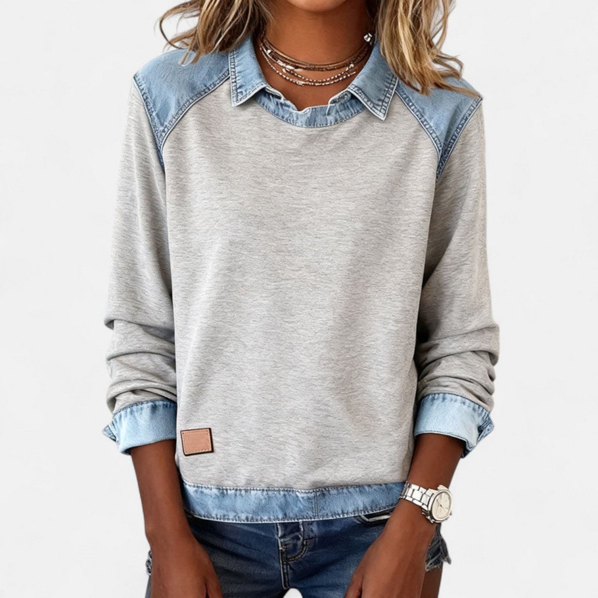 FREYA | Long-sleeve jumper with collar - Liora Melbourne