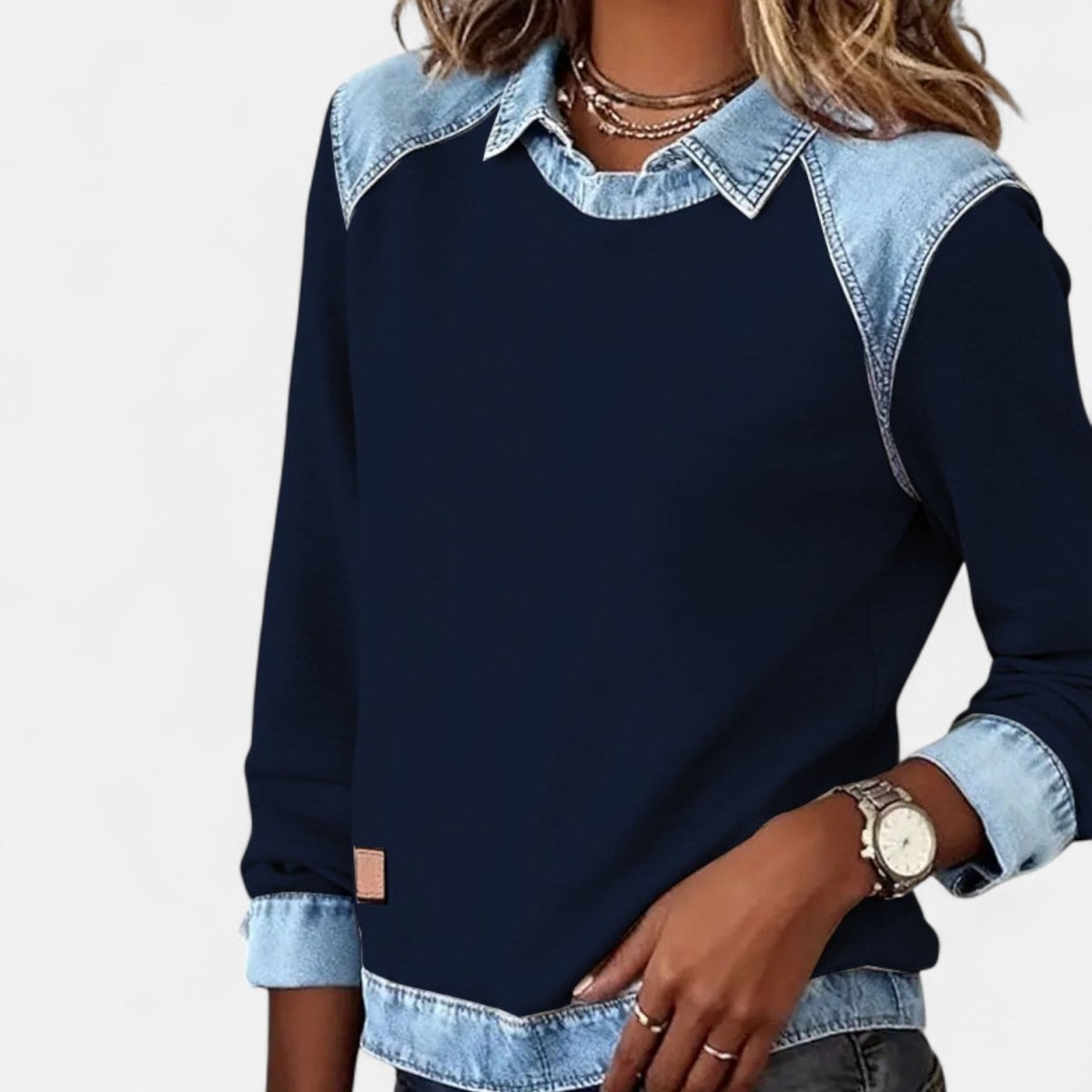 FREYA | Long-sleeve jumper with collar - Liora Melbourne