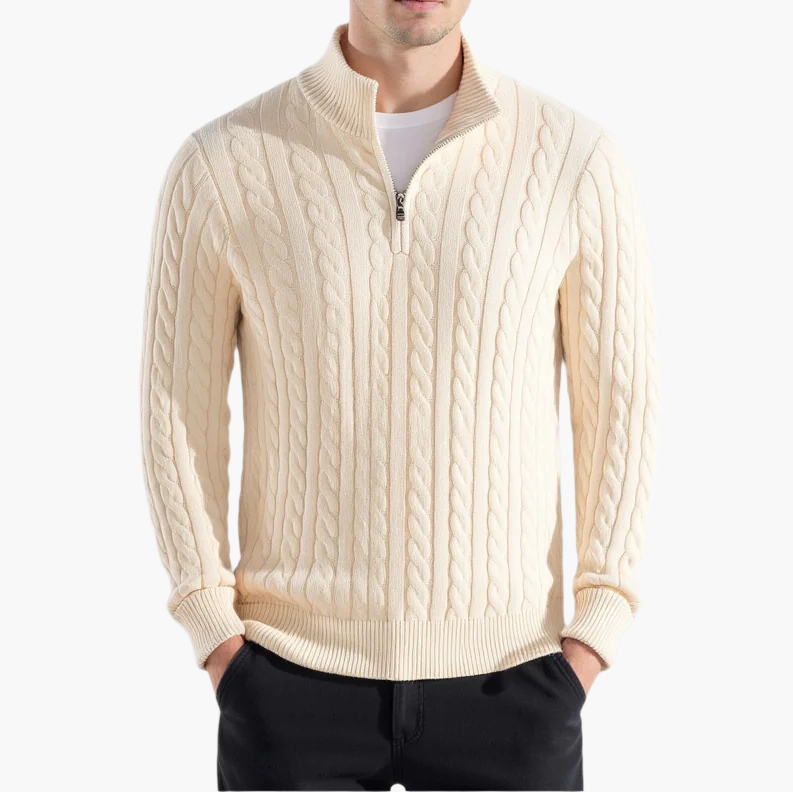 KESWICK | Quarter-zip jumper with cable knit