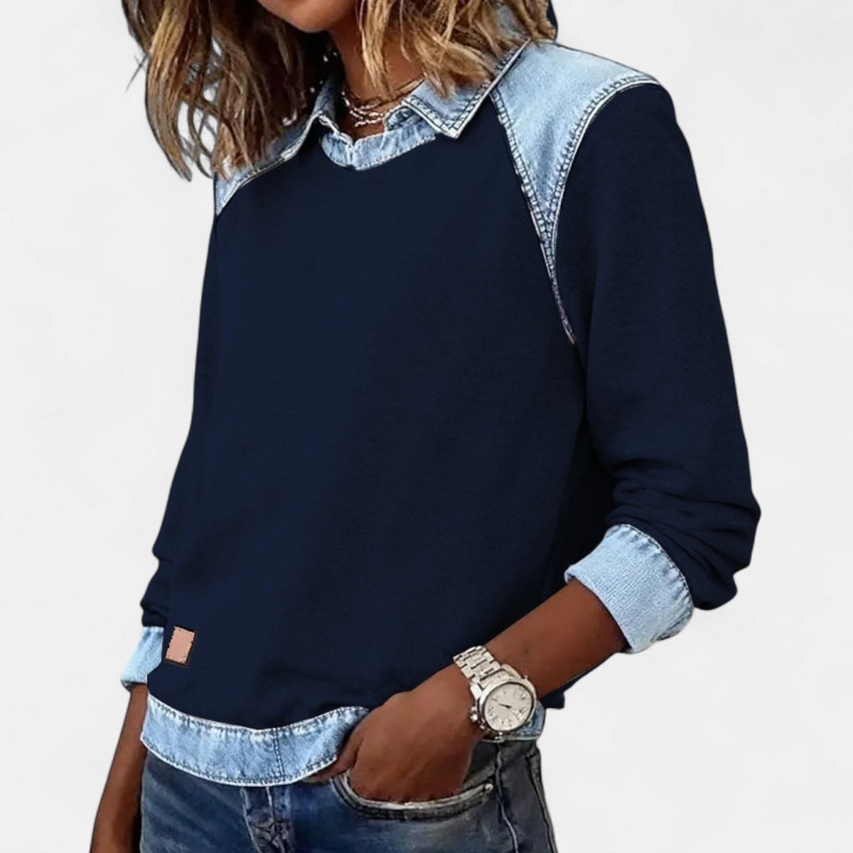 FREYA | Long-sleeve jumper with collar - Liora Melbourne