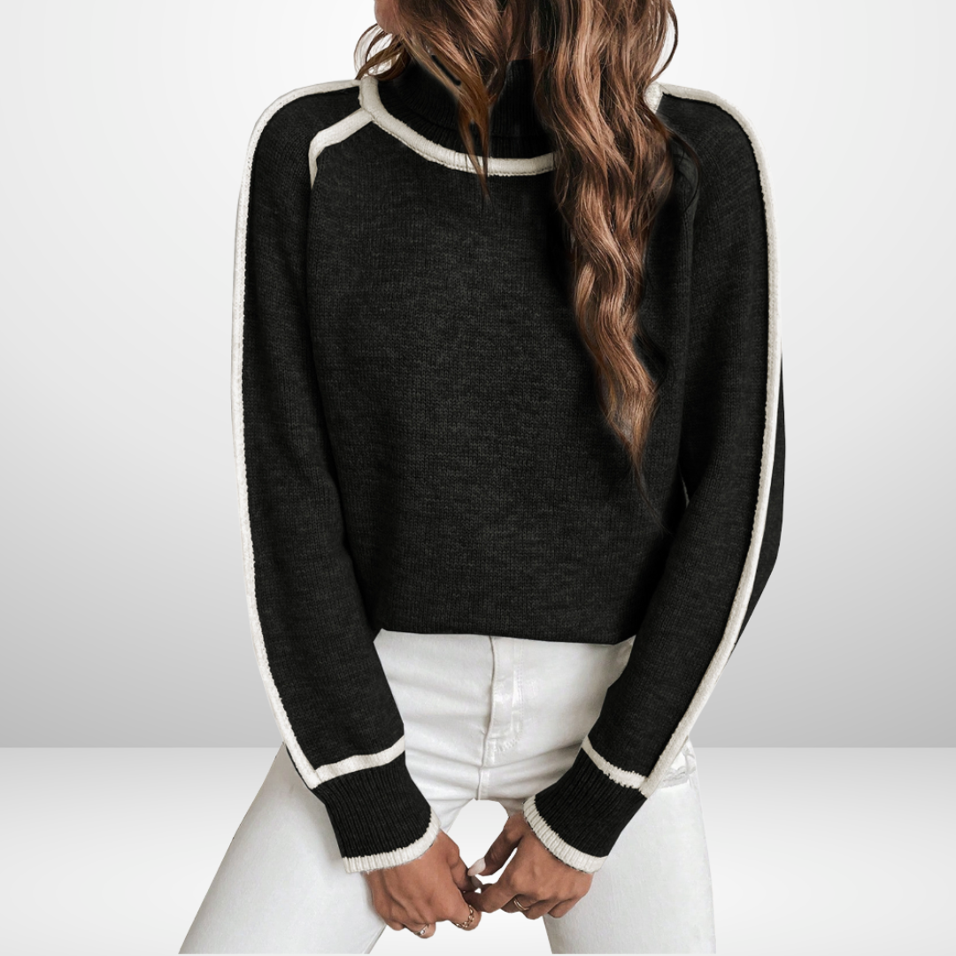 VERA | Turtleneck jumper with pattern detail - Liora Melbourne
