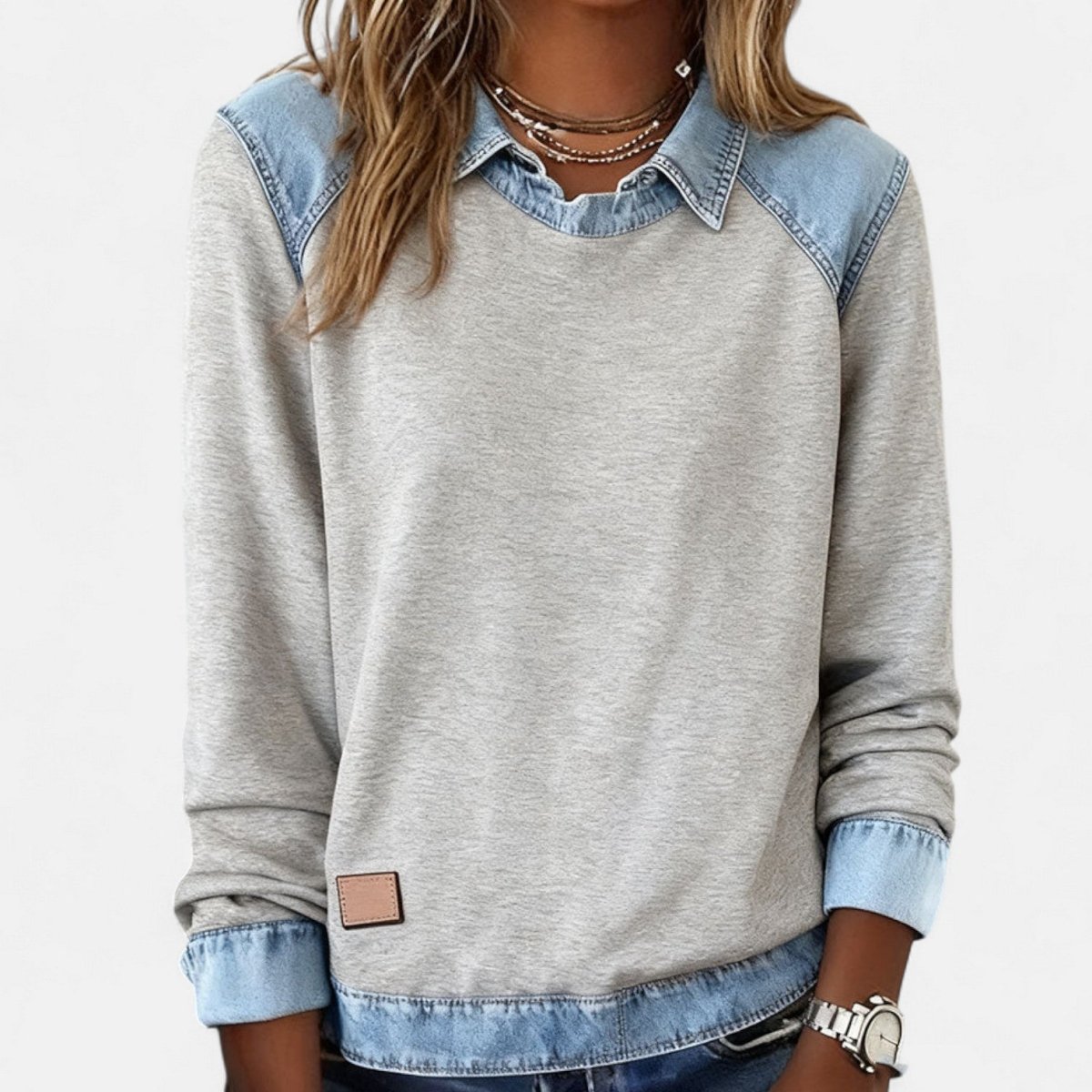 FREYA | Long-sleeve jumper with collar - Liora Melbourne