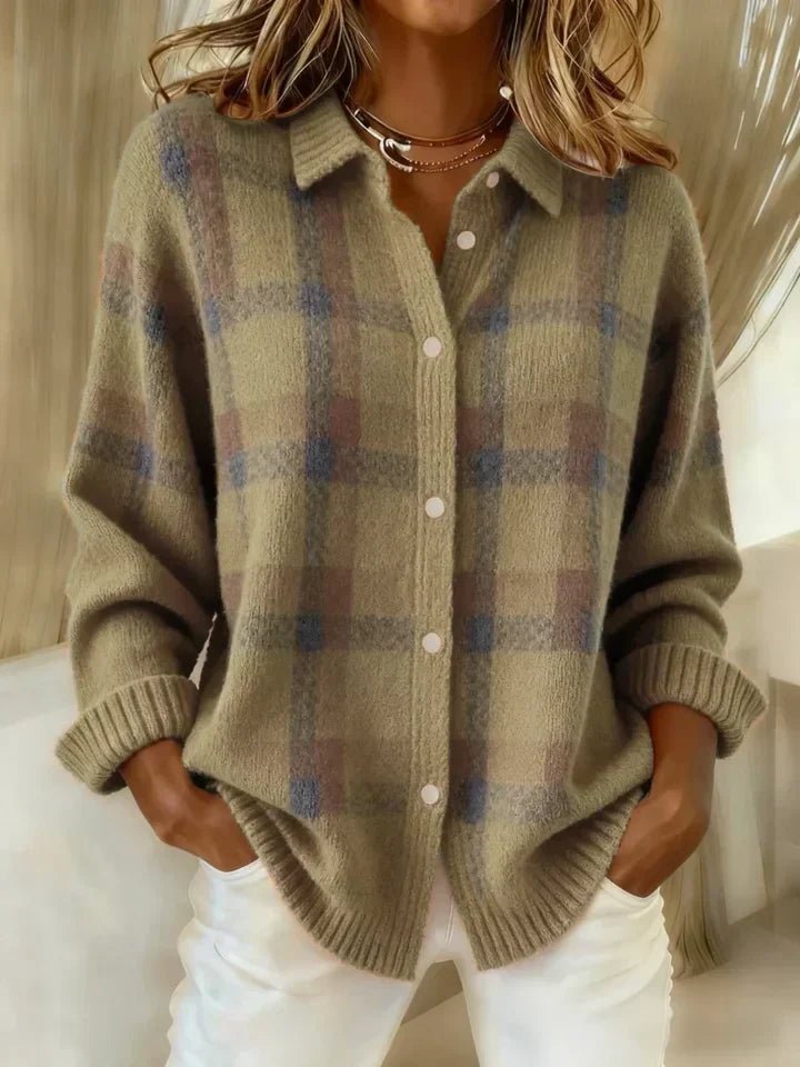 DANIQUE | Jumper with contrast plaid pattern - Liora Melbourne