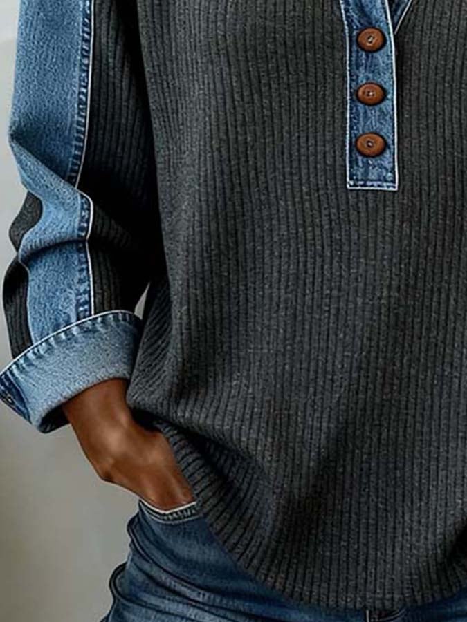 HOLLY | Pullover jumper with contrast stitching - Liora Melbourne