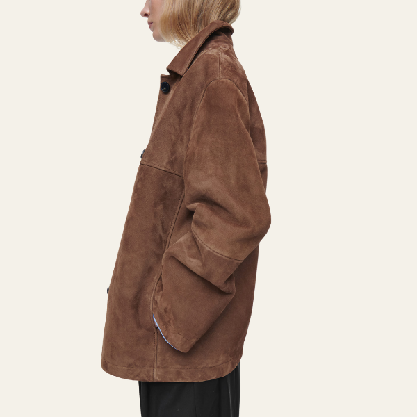 LALUNA | Collared jacket in suede - Liora Melbourne