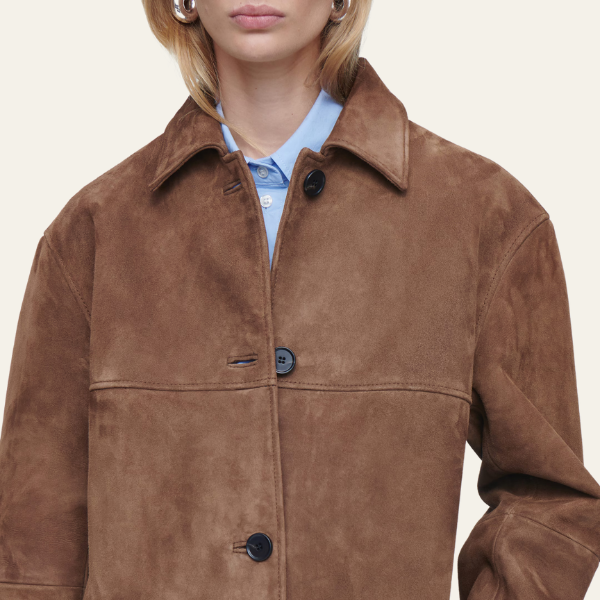LALUNA | Collared jacket in suede - Liora Melbourne