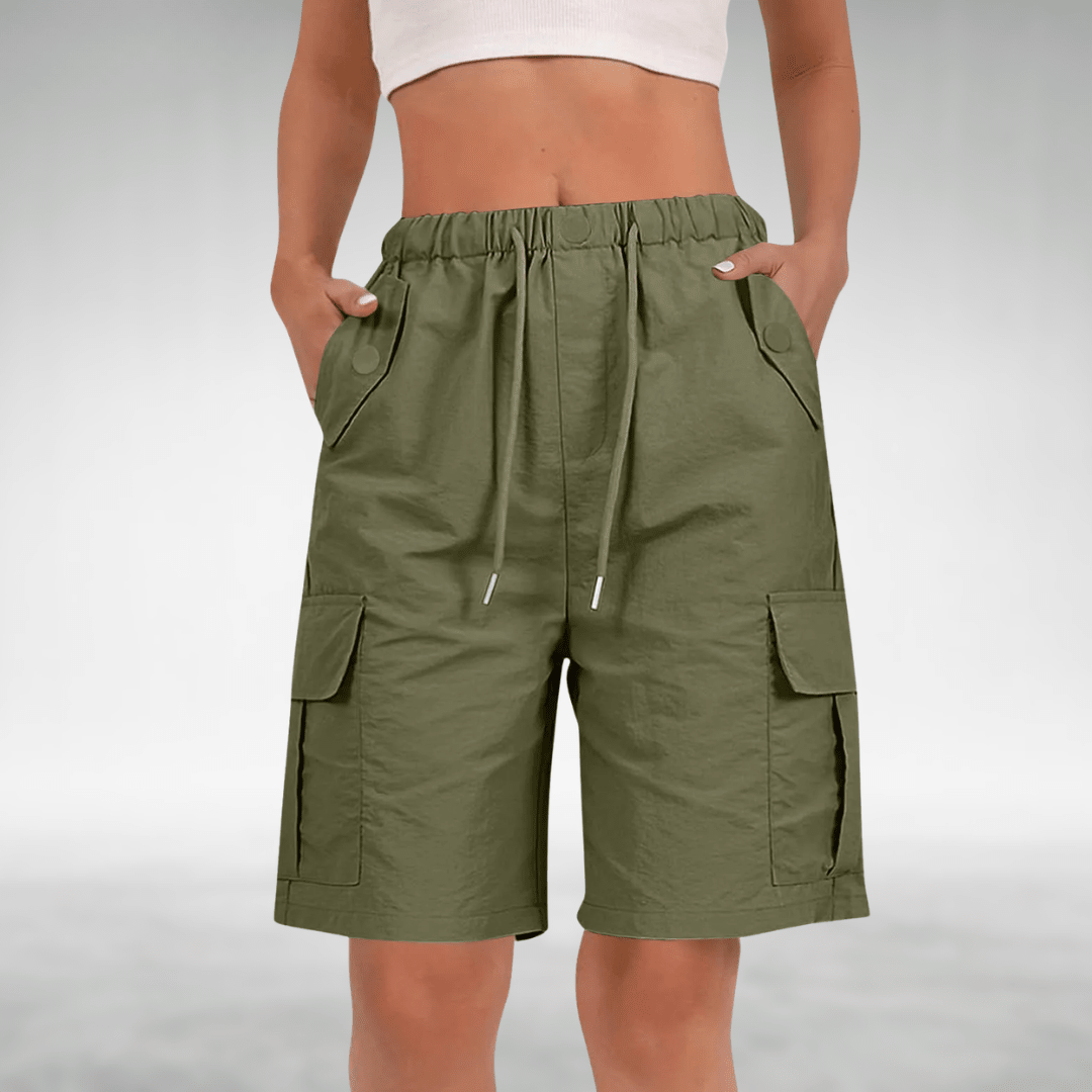 LEANNA | Cargo shorts with elastic waist - Liora Melbourne