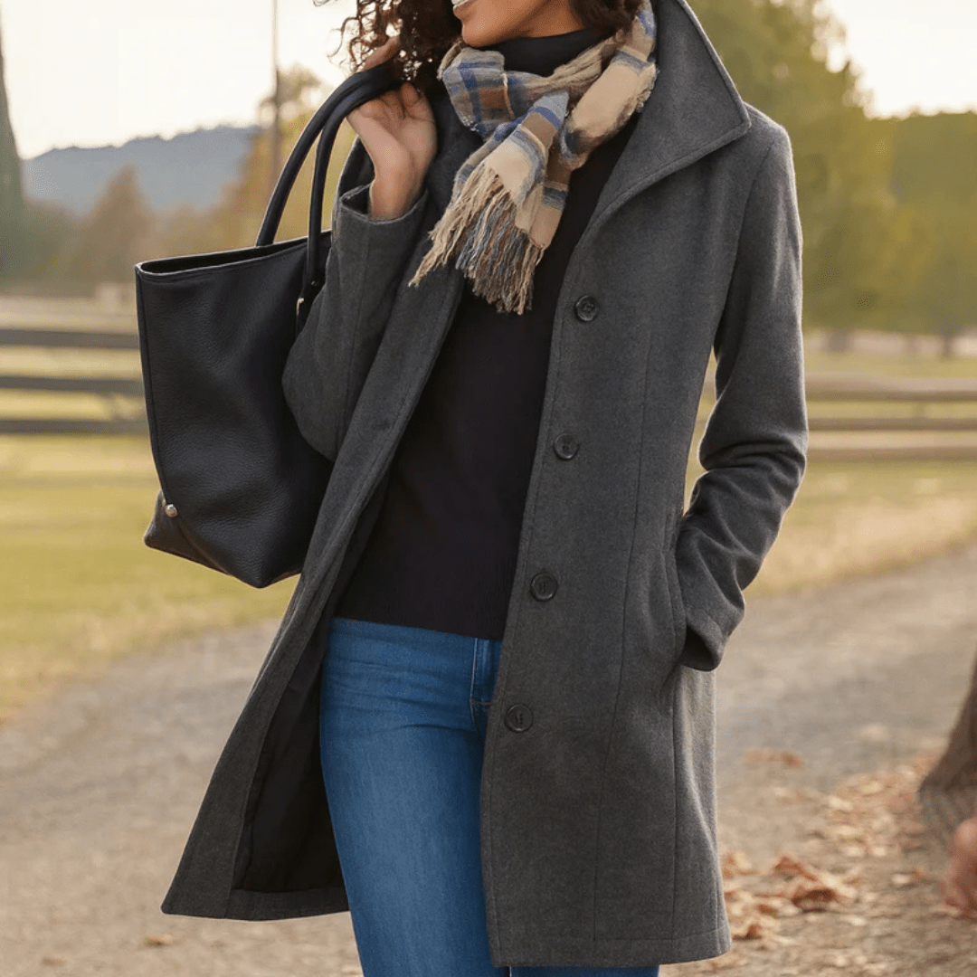 ADRIANA | Coat with wrap silhouette - Liora Melbourne