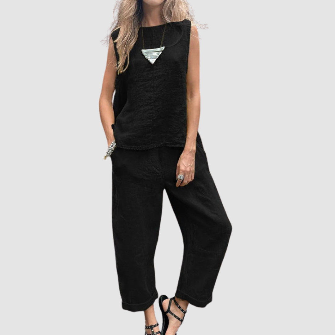 SUZETTE | Set with wide-leg pants - Liora Melbourne