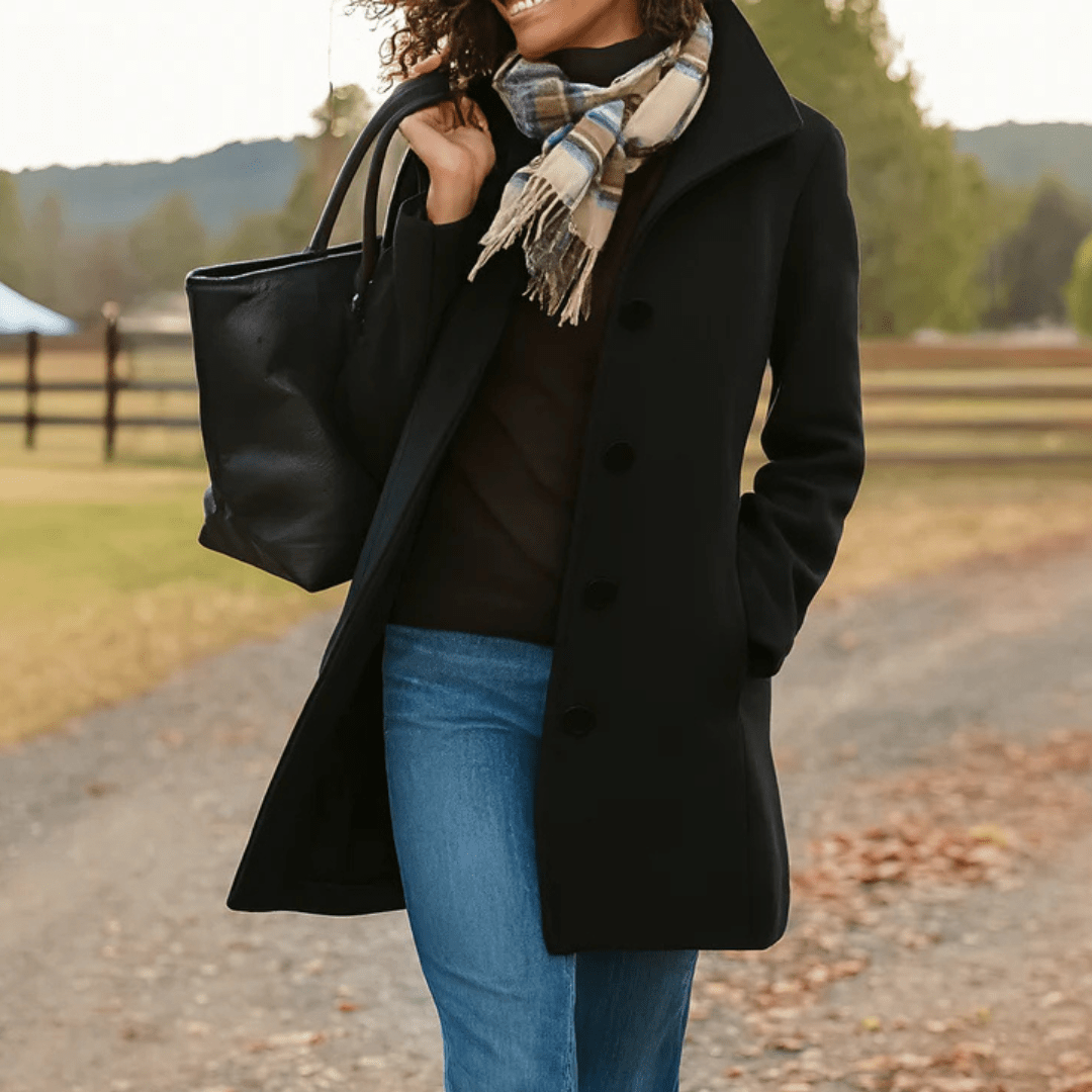 ADRIANA | Coat with wrap silhouette - Liora Melbourne