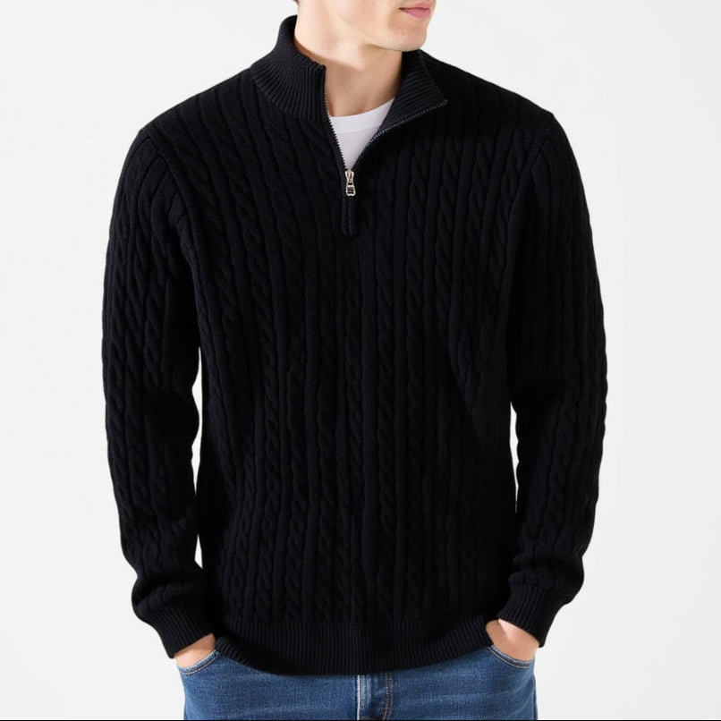 KESWICK | Quarter-zip jumper with cable knit