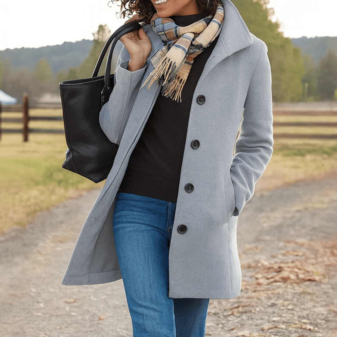 PARIS | Long coat with button front - Liora Melbourne