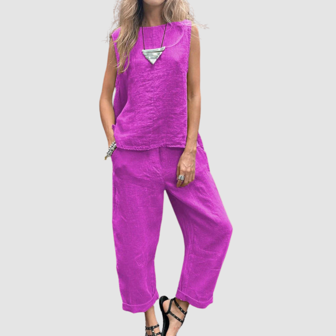 SUZETTE | Set with wide-leg pants - Liora Melbourne
