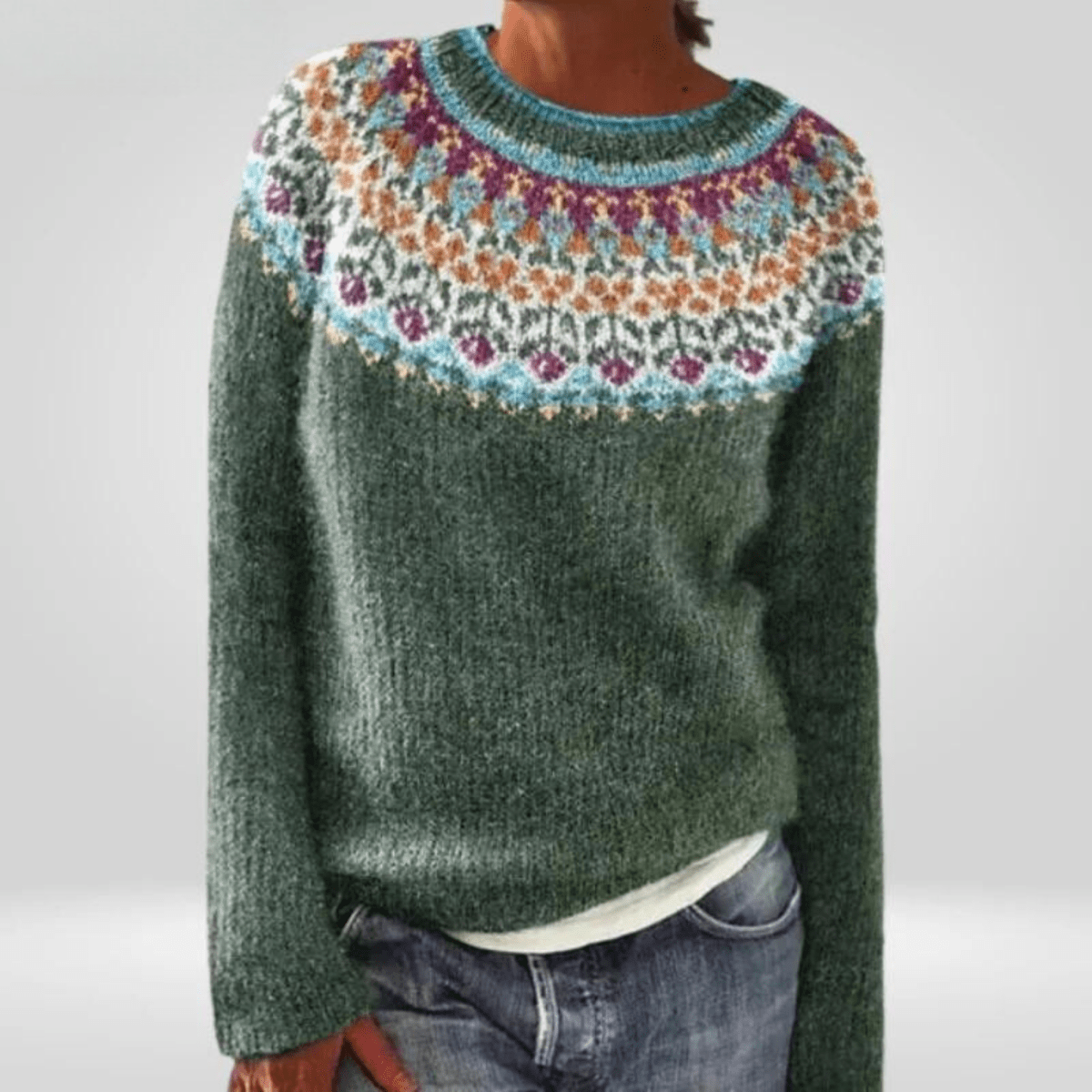 BRITTANY | Icelandic jumper with patterned knit - Liora Melbourne