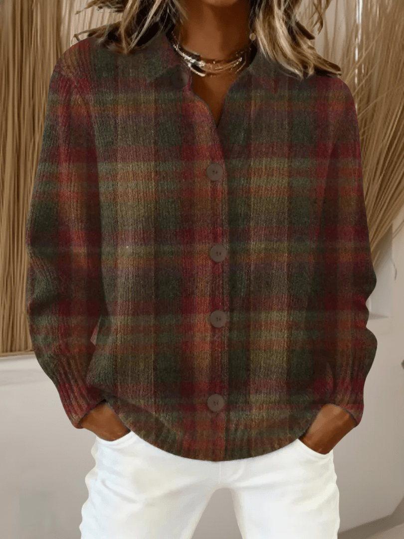 MARIANNE | Cardigan with plaid pattern - Liora Melbourne