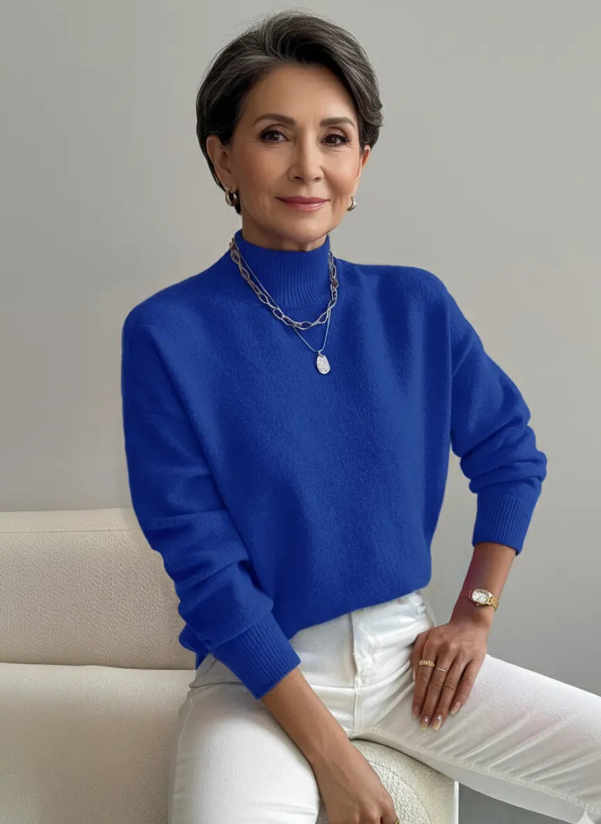 ELEANOR | Polo neck jumper with ribbed cuffs - Liora Melbourne