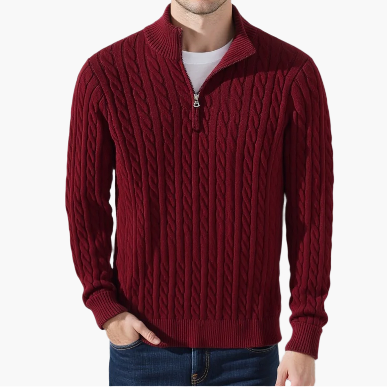 KESWICK | Quarter-zip jumper with cable knit