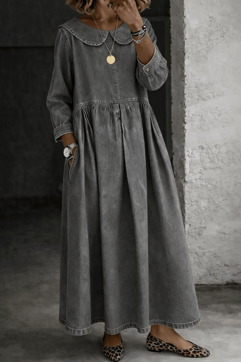 CLARA | Dress with Peter Pan collar - Liora Melbourne