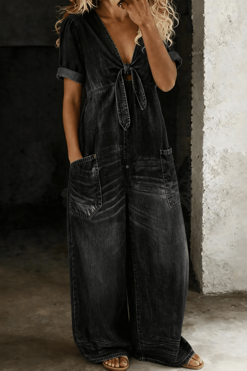 MAYA | Jumpsuit with V-neck - Liora Melbourne